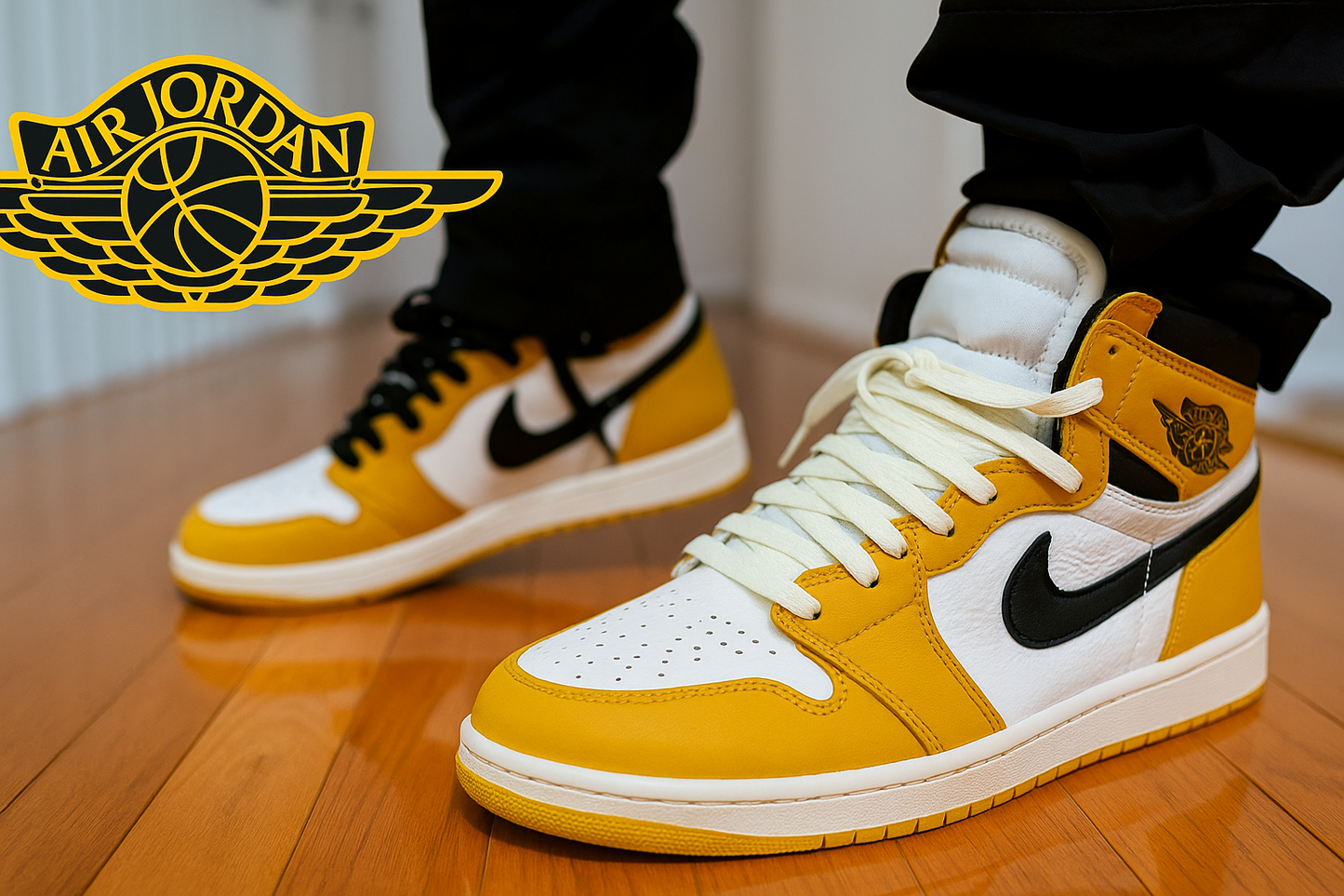 N_ikee Air Jordan 1 High Retro OG Yellow Ochre Black Semi Ua