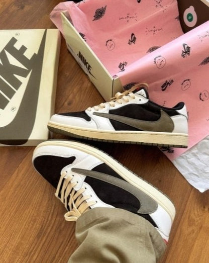 # NIKE Air Jordan 1 Low x Travis Scott Olive Semi UA - Elevatekick 