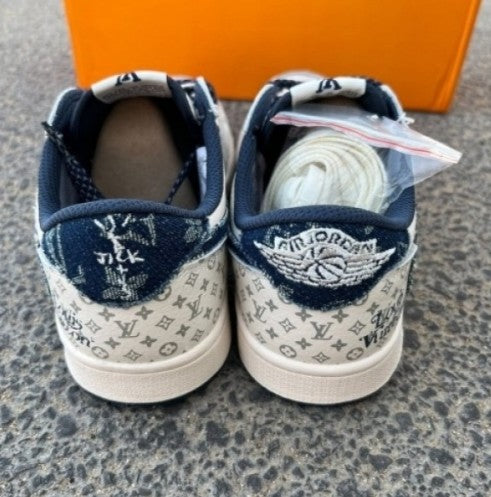 T_ravis Scott x Air Jordan 1 Low Denim Navy