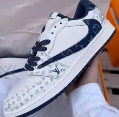 T_ravis Scott x Air Jordan 1 Low Denim Navy