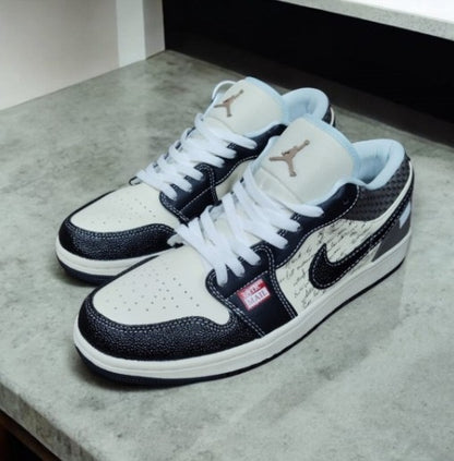 N_ike Air Jordan 1 Low Print Mail Brown