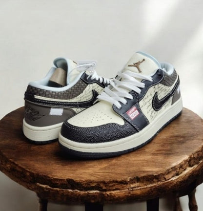N_ike Air Jordan 1 Low Print Mail Brown