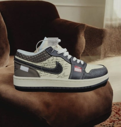 N_ike Air Jordan 1 Low Print Mail Brown