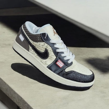 N_ike Air Jordan 1 Low Print Mail Brown